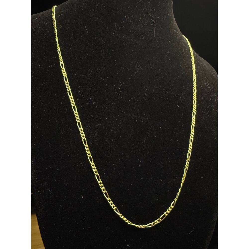Jewelry Solid 10k Yellow Italian Gold Fígaro Link Chain 18” Long 2mm Wide - Picture 4 of 6